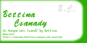 bettina csanady business card